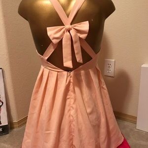 Peach bow dress